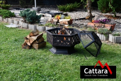 Ohniště HEXAGON copper patina s poklopem Cattara 13008