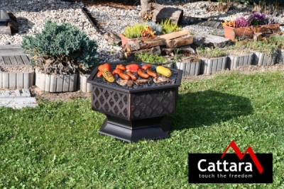 Ohniště HEXAGON copper patina s poklopem Cattara 13008