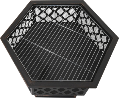 Ohniště HEXAGON copper patina s poklopem Cattara 13008