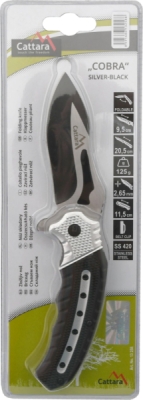 Nůž zavírací Cattara COBRA 20cm s pojistkou, stříbrná-černá