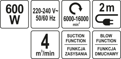 Elektrický fukar 600W Yato YT-85170