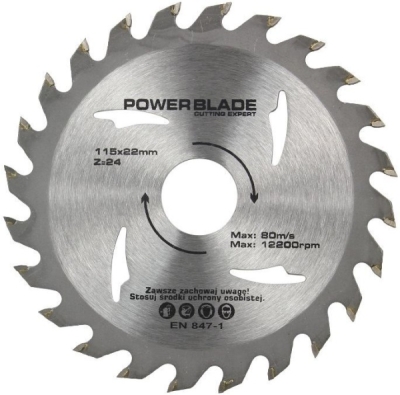 Kotouč pilový s SK plátky (vidiový), 115x24Tx22mm POWER BLADE M09048