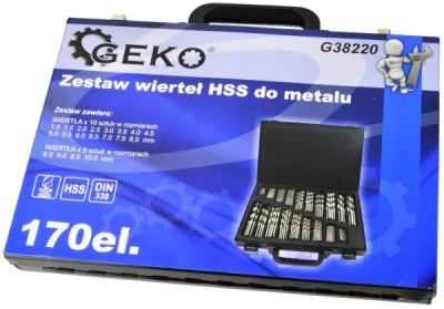 Sada vrtáků na železo HSS 170ks GEKO G38220