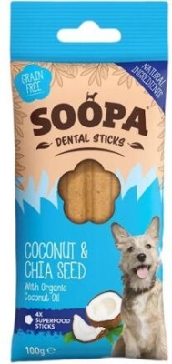 Dentální tyčinky Soopa s kokosem a chia semínky 100 g