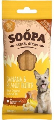 Dentální tyčinky Soopa s banánem a arašídovým máslem 100 g