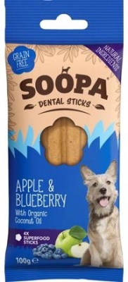 Dentální tyčinky Soopa s jablkem a borůvkou 100 g