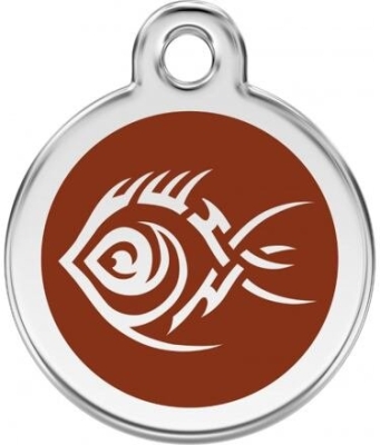 Známka Red Dingo - Ryba Tribal - Hnědá velikost známky L - 37 mm