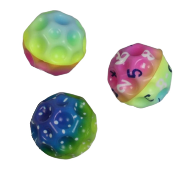 Míčky měkké gumové duhový design 6 cm