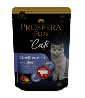Kapsička Prospera Plus Sterilized 1+, Beef, Pumpkins 85g