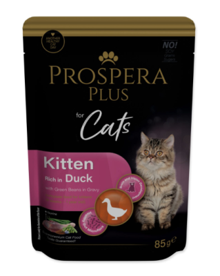 Kapsička Prospera Plus Kitten, Duck, Green Beans 85g
