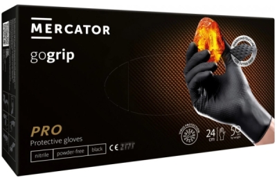 Mercator Rukavice jednorázové nitrilové 50ks vel. XL, černé
