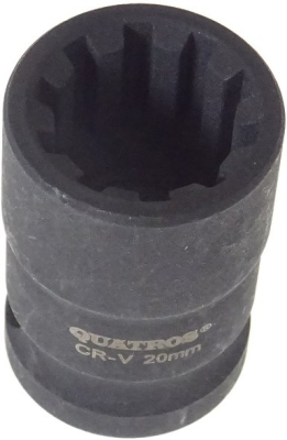 Klíč - nástrčná hlavice 1/2" 20 mm, 10hranná, na brzdy AUDI, PORSCHE - QUATROS QS70020