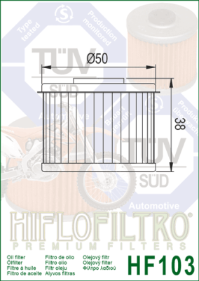 Olejový filtr HIFLOFILTRO HF103