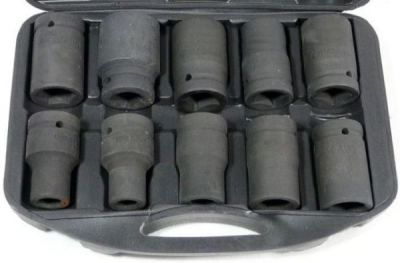 Hlavice nástrčná, rázová 1", sada 10ks, 17-41mm GEKO G10075