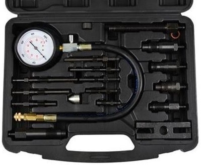 Kompresiometr pro vznětové motory, sada 17ks, tester komprese GEKO G02515