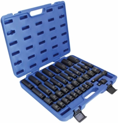 Sada zástrčných hlavic 1/2", úderové, 9-30 mm, 40 ks – Asta A-HEX40F