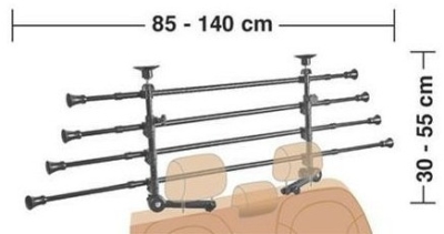 Mříž na psa š. 85-140cm, v. 30-55cm fix na opěrky hlavy