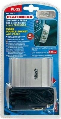Rozdvojka s kabelem a LED 2m, chrom