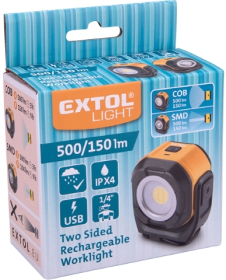 Reflektor oboustranný, 500lm, USB nabíjení EXTOL LIGHT