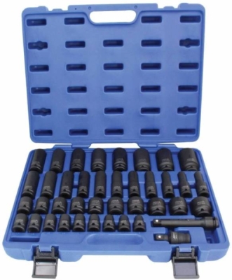Sada zástrčných hlavic 1/2", úderové, 9-30 mm, 40 ks – Asta A-HEX40F