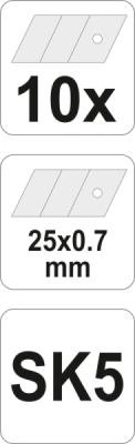 Yato Ostří lomené náhradní 25 x 0,7 mm 10 ks