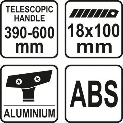 Yato Škrabka na sklo 390 - 600 mm teleskopická