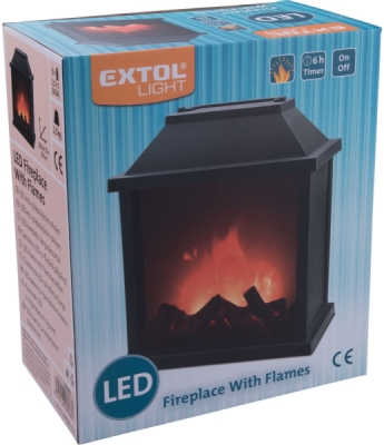 Krb s plápolajícím ohněm LED EXTOL LIGHT