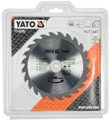 Kotouč na dřevo 160 x 30 mm 24z Yato YT-6056