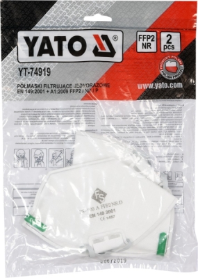 Respirátor 2ks FFP2/P EN149:2001 Yato YT-74919