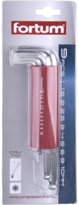 L-klíče IMBUS, sada 9ks, 1,5-10mm FORTUM
