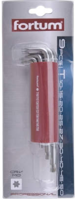 L-klíče TORX, sada 9ks, 10-50 FORTUM