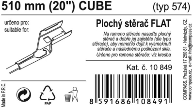 Stěrač FLAT BULK (CUBE) 20"/510mm Compass