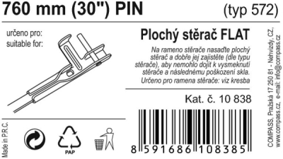 Stěrač FLAT BULK (PIN) 30"/750mm Compass