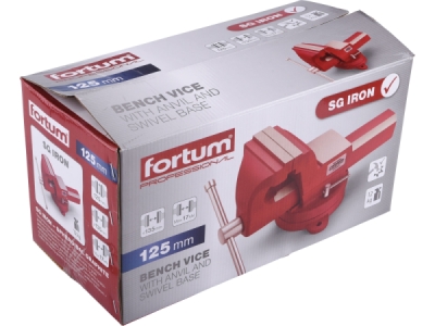 Svěrák otočný s kovadlinou, 125mm, SG Iron FORTUM
