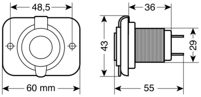 Zásuvka USB duální 12/24V, 2 x 2100 mA vodotěsná