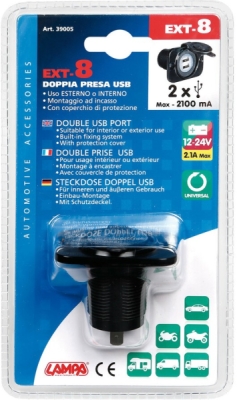 Zásuvka USB duální 12/24V, 2 x 2100 mA vodotěsná