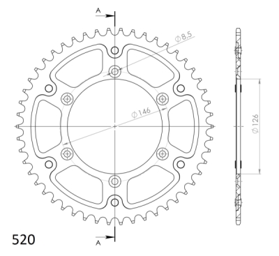 Rozeta SUPERSPROX STEALTH RST-808:49-GLD zlatá 49 zubů, 520