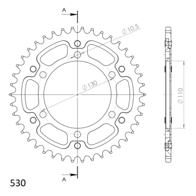 Rozeta SUPERSPROX STEALTH RST-479:42-GLD zlatá 42 zubů, 530