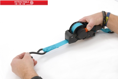 Compass popruh s ráčnou a háky samonavíjecí 320daN 3,5m TÜV BLUE WAY