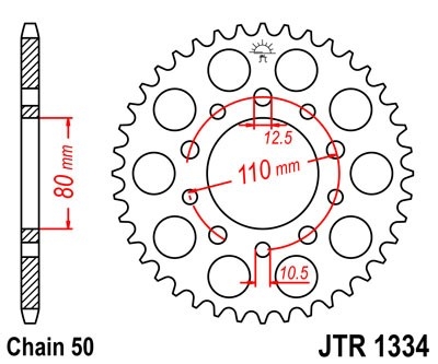 Řetězová rozeta JT JTR 1334-43 43 zubů, 530