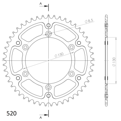 Rozeta SUPERSPROX STEALTH RST-245:48-GLD zlatá 48 zubů, 520