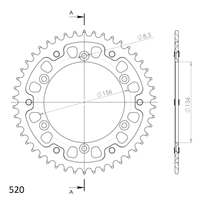 Rozeta SUPERSPROX STEALTH RST-1512:46-GLD zlatá 46 zubů, 520