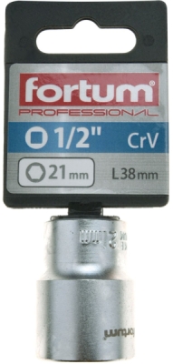 Hlavice nástrčná 1/2", 21mm, L 38mm FORTUM