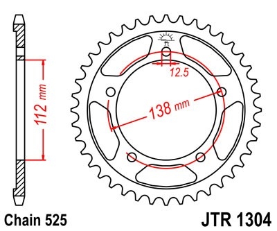 Řetězová rozeta JT JTR 1304-44 44 zubů, 525