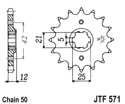 Řetězové kolečko JT JTF 571-17 17 zubů, 530