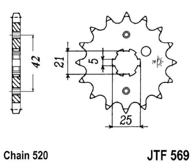 Řetězové kolečko JT JTF 569-16 16 zubů, 520