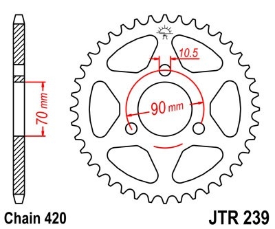 Řetězová rozeta JT JTR 239-40 40 zubů, 420