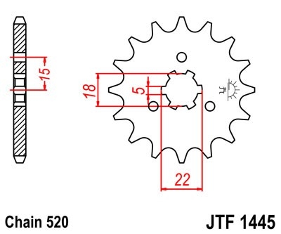 Řetězové kolečko JT JTF 1445-11 11 zubů, 520