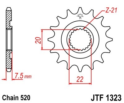 Řetězové kolečko JT JTF 1323-12 12 zubů, 520