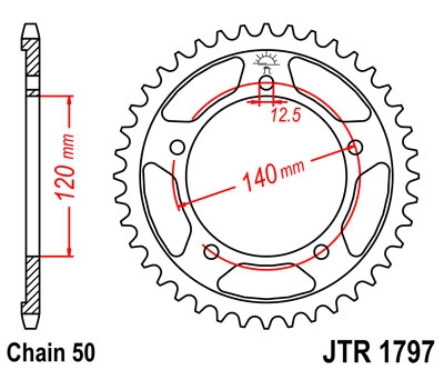 Řetězová rozeta JT JTR 1797-41 41 zubů, 530